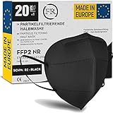 21x FFP2 Maske schwarz CE zertifiziert [MADE IN EUROPE] - Geprüfte schwarze...