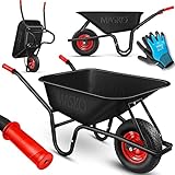 MASKO® Schubkarre Bauschubkarre Gartenschubkarre 100 Liter bis 250kg Luftreifen mit...