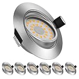 6x LED Einbaustrahler ultra Flach LED Spots 230V Warmweiß 6W 500LM LED...