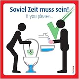 immi 4 Klobürste nutzen, Hände waschen Aufkleber, Saubere Toilette modern. 9,8cm