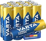 Varta - Alkalibatterie - AA x 8+4 Free - Longlife Power (LR6) [Verpackung kann variieren]