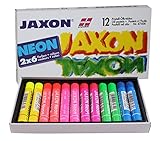 Honsell 47408 - Jaxon Ölpastellkreide, 12er Set, 2 x 6 Neon-Farben im...