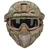 OneTigris Airsoft Helm, Mich 2000 Paintball Helm mit Maske und Schutzbrille für...