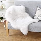 JXLOULAN Faux Lammfell Schaffell Flauschig Teppich 50 x 80 cm Nachahmung Wolle fellteppich...