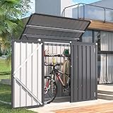 YODOLLA Outdoor Mülltonnenbox mit Gasdruckfeder, Wetterfest Gerätehaus Abschließbar...