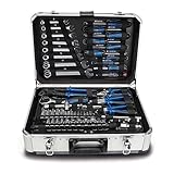 Scheppach TB150 Aluminium Werkzeugkoffer gefüllt 101-tlg Werkzeug Set | Werkstattkoffer...