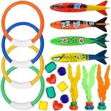 XTUDOU®19 Stück Pool Spielzeug Tauchringe Set, Tauchtiere, für Tauchringetauchringe...