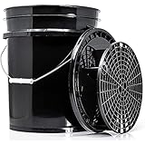 detailmate Black&White Set | Magic Bucket Wasch Eimer 20 Liter/5GAL + Schmutzsieb + Deckel...