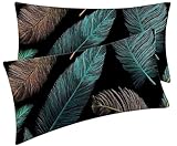 Kissenbezug 40x80 2er Set, Dekokissen Kissenbezüge Federn Deko Wohnzimmer Outdoor...