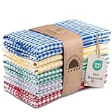 LAYNENBURG 10er-Set Premium Geschirrtücher kariert - 100% Baumwolle - 45x65 cm...