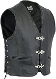 speed4allkinds Herren Lederweste Kutte Biker Clubweste Schwarz Gr.Nr.S. M. L....