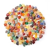 HonQiShiMY 430g Multicoloured Agate Crushed Stones, Buntes Edelsteine Trommelsteine Set,...