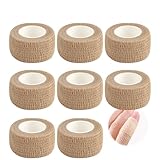 8 Rollen Selbstklebender Verband 2,5 * 4,7cm, Selbsthaftende Bandage für die Finger,...