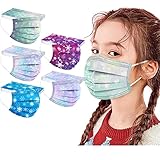 50 Stück Mundschutz Kinder Weihnachten Einweg 3-Lagig Einmal MNS 3D Druck Mund und...