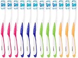 newgen medicals Marken-Handzahnbürsten: 12er-Pack Marken-Zahnbürsten mit...