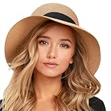 FURTALK Damen Sonnenhut UV-Schutz Strandhut Faltbar Sommerhut UPF 50+ Strohhut mit Breite...