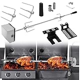 Ansobea Grillspieß Elektrischer, 107cm universal Edelstahl Drehspieß mit 2X...