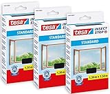 tesa Insect Stop STANDARD Fliegengitter für Fenster im 3er Pack - Insektenschutz...