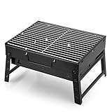 AGM Holzkohlegrill Picknickgrill Edelstahl Kleiner Grill Portable Campinggrill Abnehmbare...