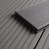 HORI® WPC-Terrassendiele Grau Massivdiele I Komplettset inkl. 40x60 mm Unterkonstruktion...