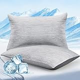 Elegear 2er Kühlender Kissenbezug 40x80cm, Japanische Arc-Chill Q-Max0,43 Kühlfaser mit...