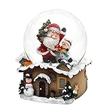 Dekohelden24 Schneekugel mit Weihnachtsmann, Maße L/B/H: 7 x 7 x 9 cm Kugel Ø 6,5 cm,...