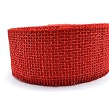 finemark 3 m x 60 mm Dekoband Jute ROT Juteband Geschenkband 6 cm Gitterband...
