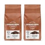 by Amazon Espresso Crema Röstkaffee Ganze Bohnen, 1kg (2 Packs of 500g), Rainforest...