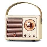 PRUNUS J-999 Mini Bluetooth Lautsprecher mit Radio FM, Retro Radio Bluetooth...