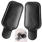 2 Stück Brillenhalter für Auto Sonnenblende, Leder Sonnenbrillen Halter Auto,...