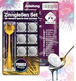 PYROHELD 7-teiliges Zinngießen - Set: Traditionelles Gießen mit Zinn wie Bleigießen,...