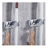 Besen- und Mopphalter, Aluminium-Stanzfreier Haken Wandmontierter...