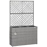 Casaria® Blumenkasten Rankgitter 3 Innentöpfe Polyrattangeflecht Rankhilfe Blumentopf...