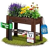 SCHWANFELD® 80x34x70cm Hochbeet Holz [Schutz vor Schädlingen] - inkl. praktischem Vlies...