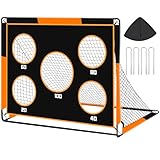 Gofady Fußballtor für Kinder, 2-in-1-Fußballnetz zum Aufklappen mit 5 Zielen,...