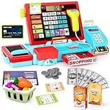 Elektronische kinderkasse mit Scanner & Musik Funktion, 52 kaufladen zubehör...