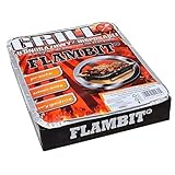 Flambit Einweggrill to go, mit Anzüghilfe, Holzkohle, Aluschale, 3er Pack (3 x...
