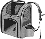 Pecute Haustier Rucksack mit Netzfenster, Tragbare und Faltbare Katzentasche,...