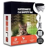 YIBINKI katzennetz Schwarz, Katzennetz für Balkon Haustiernetz,Katzengitter...