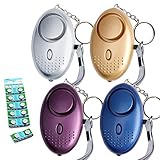 Persönlicher Alarm, Tian 4tlg Taschenalarm mit Taschenlampe Schlüsselanhänger...