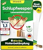 anwerk® Schlupfwespen gegen Lebensmittelmotten - 4 Karten à 1 Lieferung - Effektiv...