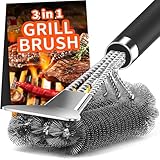 Grillbürste, TNTOR Grill Reinigungsbürste mit Extra Langer Edelstahl Borsten, Edelstahl...