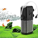 AQQA Aquarium Filter, Einstellbarer 600L/H Aquarium Schwammfilter, 6W Leiser Aquarium...