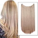 Silk-co Haarverlängerung mit Gummiband, Glatte Extensions mit unsichtbare Schnur,...