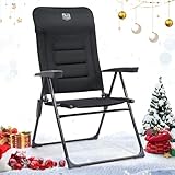 TIMBER RIDGE Gartenstuhl Hochlehner Verstellbar 7-Fach Alu Klappstuhl gepolstert...