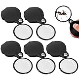 Rayong 5 Stück Mini Lupe Mini Tasche Lupe Taschenlupe 10x Mini Lesen Loupe mit...
