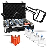 Pulox Schröpfgläser-Koffer - 19 Stk. Set im Aluminium-Koffer inkl. Pumpe -...