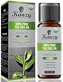 Kanzy Teebaumöl Bio 100% Reines 10ml Kaltgepresst Tea Tree Oil Für Shampoo, Haut, und...
