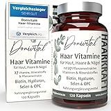 Donivital® Haar-Vitamine - VERGLEICHSSIEGER 2022 - 27 hochdosierte Vitalstoffe - Biotin,...