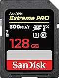 SanDisk Extreme PRO SDHC UHS-II Speicherkarte V90 128 GB (300 MB/s, 8K-, 4K- und...
